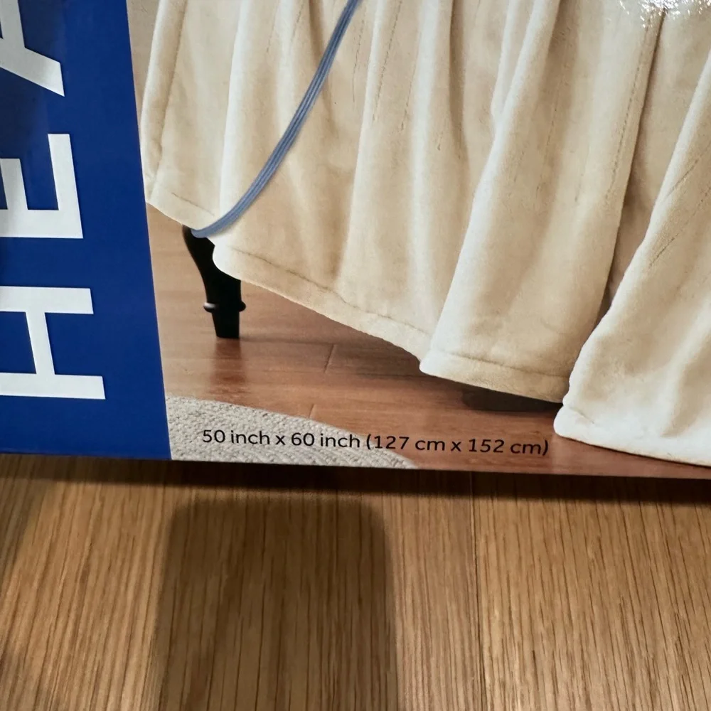 Sealy Heated Throw Blanket - Cream